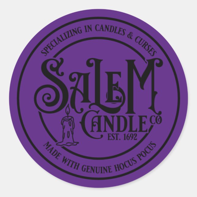 Salem Candle Company Classic Round Sticker (Front)