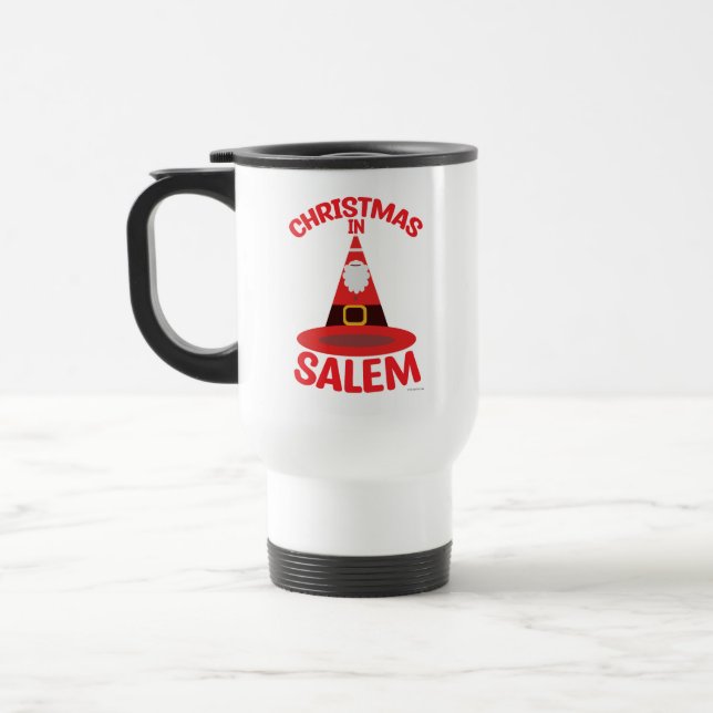 Salem Christmas New England Holiday Santa Witch Tr Travel Mug (Left)