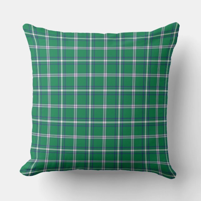 Salem Green and White Plaid Cushion (Front)