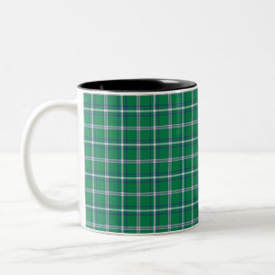 Salem Green and White Plaid Two-Tone Coffee Mug