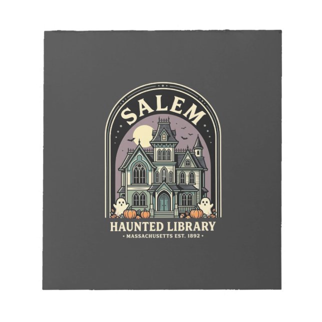 Salem Haunted Library Halloween Design_1 Notepad (Front)