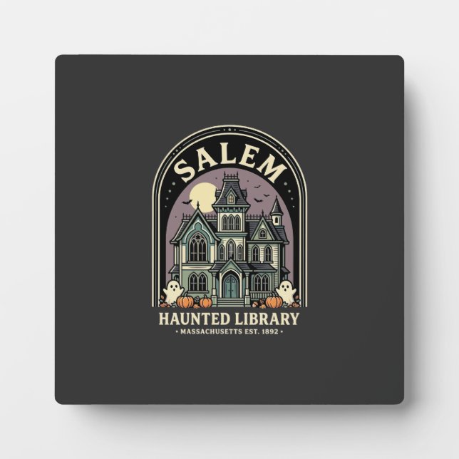 Salem Haunted Library Halloween Design_1 Plaque (Front)