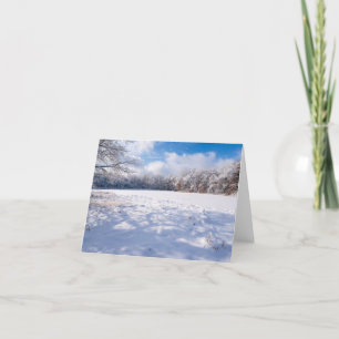 Salem Hills Pond and Forest Winter Landscape Thank You Card
