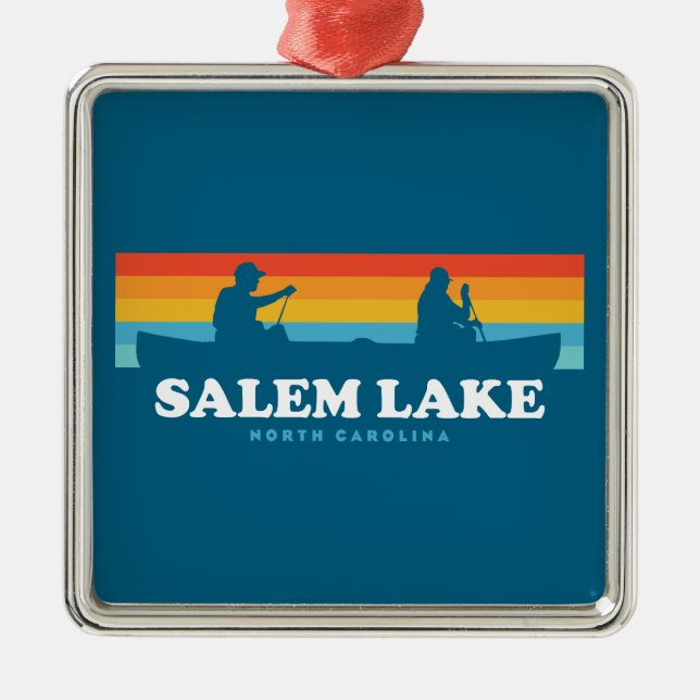 Salem Lake North Carolina Canoe Metal Ornament (Front)