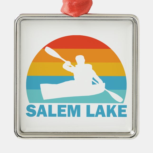 Salem Lake North Carolina Kayak Metal Ornament (Front)