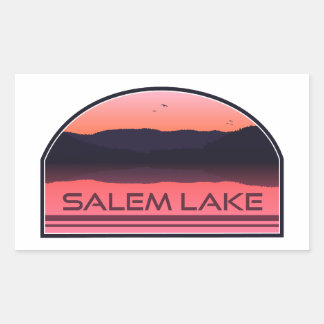 Salem Lake North Carolina Red Sunrise Rectangular Sticker