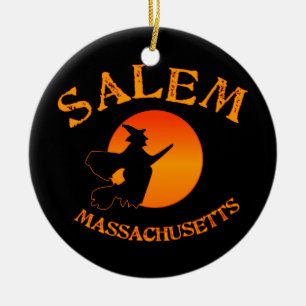 Salem MA Witch Ceramic Ornament