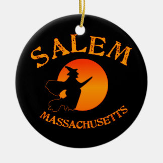 Salem MA Witch Ceramic Ornament