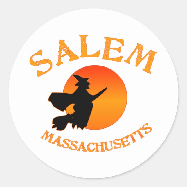 Salem MA Witch Classic Round Sticker (Front)