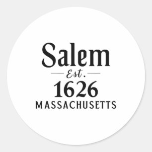 Salem Machusettes Est. 1626 Halloween Fall Autumn Classic Round Sticker