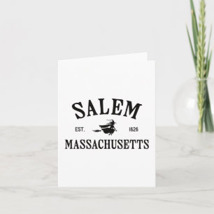 Salem Machusetts Witch Flying Broomstick Halloween Card