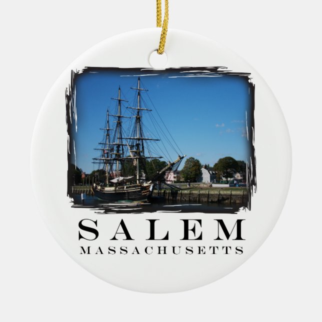 Salem Massachusetts Ceramic Ornament (Front)