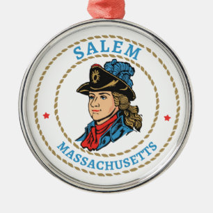 Salem Massachusetts Colonial Metal Ornament