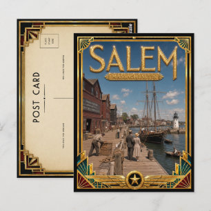 Salem Massachusetts Vintage Art Deco Golden Age Postcard