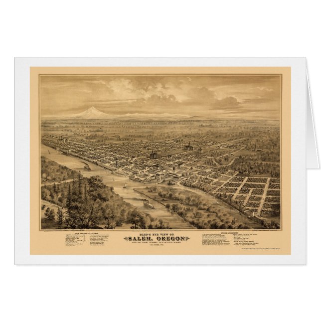 Salem, OR Panoramic Map - 1876 (Front Horizontal)