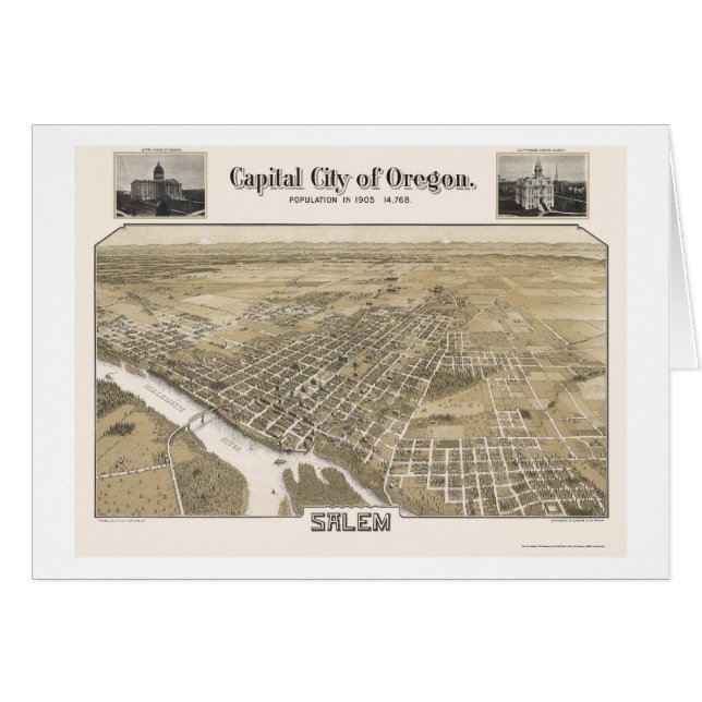 Salem, OR Panoramic Map - 1905 (Front Horizontal)