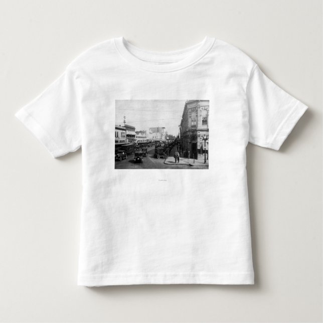 Salem, OR Town View on State Street Photograph Toddler T-Shirt (Front)