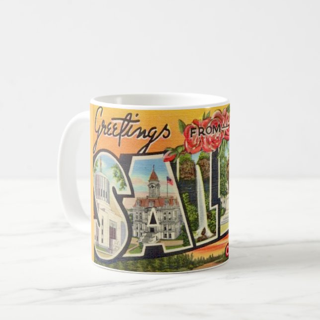 Salem Oregon Greetings Coffee Mug (Front Left)