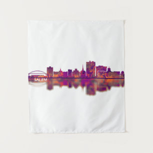 Salem Oregon Skyline Tapestry