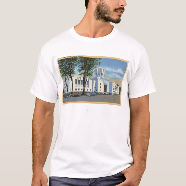 Salem, Oregon - State Capitol Building View T-Shirt (Front)