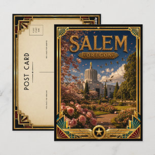 Salem Oregon Vintage Art Deco Golden Age Postcard