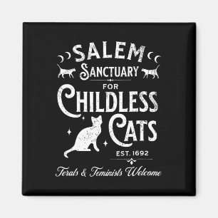Salem Sanctuary Childless Cat Vintage Witchy Femin Magnet