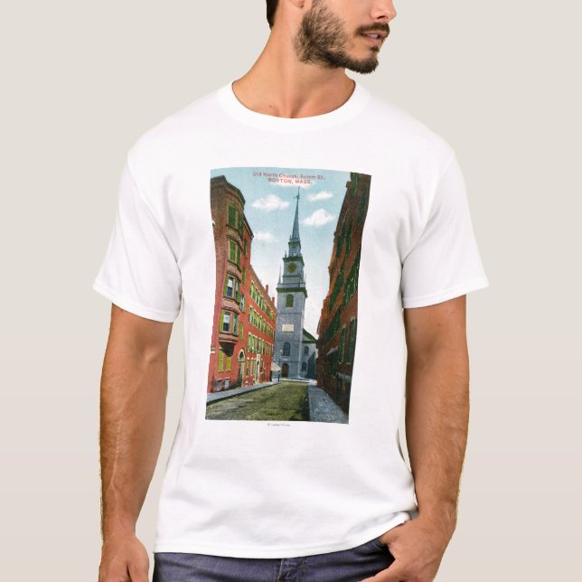 Salem Street View of Old North Church Bldg # 2 T-Shirt (Front)