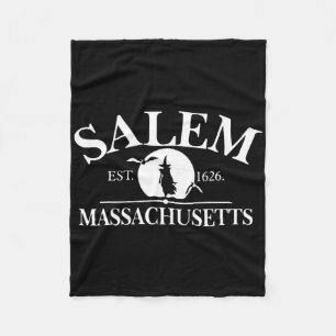 Salem The City Of Witches Machusetts Ma Vintage  Fleece Blanket