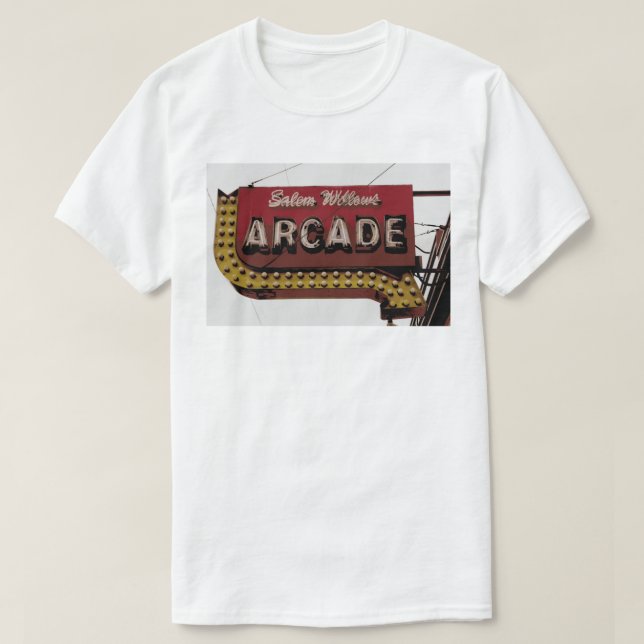 Salem Willows Arcade Neon Sign T-Shirt (Design Front)