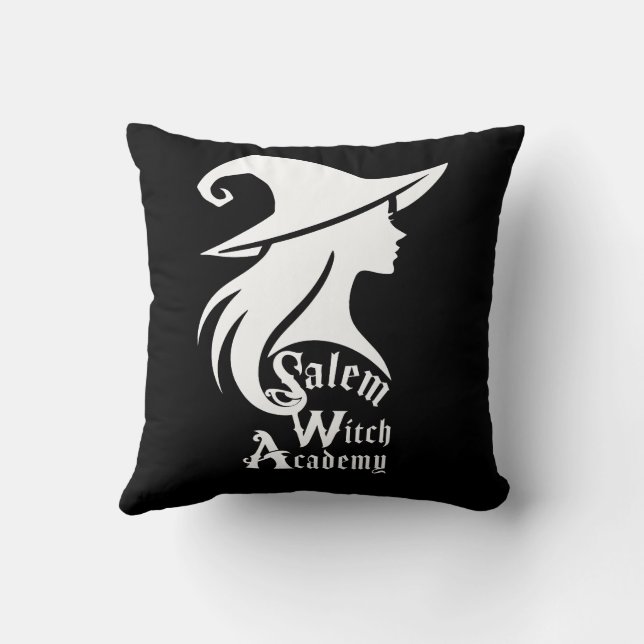 Salem Witch Academy Halloween Wiccan Witches Cushion (Back)