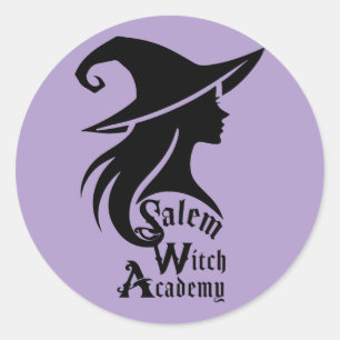 Salem Witch Academy Wiccan Witches Halloween Party Classic Round Sticker