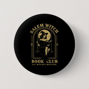 Salem Witch Book Club Bookish Halloween Full Moon 6 Cm Round Badge
