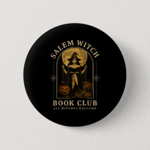 Salem Witch Book Club Bookish Halloween Full Moon 6 Cm Round Badge