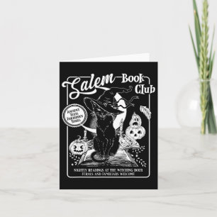 Salem Witch Book Club Bookish Retro Halloween Blac Card
