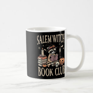 Salem Witch Book Club Halloween Racoon Witch Read Coffee Mug