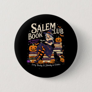 Salem Witch Book Club Halloween Reading Book Lover 6 Cm Round Badge