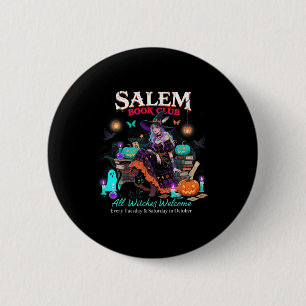 Salem Witch Book Club Halloween Reading Book Lover 6 Cm Round Badge