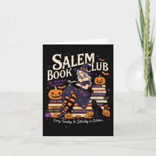 Salem Witch Book Club Halloween Reading Book Lover Card