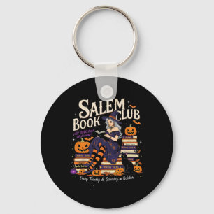 Salem Witch Book Club Halloween Reading Book Lover Key Ring
