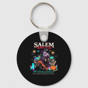 Salem Witch Book Club Halloween Reading Book Lover Key Ring