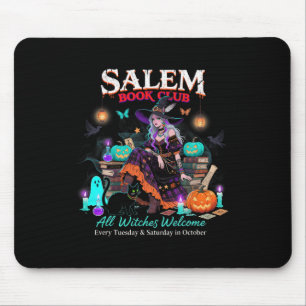 Salem Witch Book Club Halloween Reading Book Lover Mouse Pad
