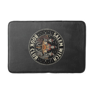 Salem Witch Book Club Halloween Skeleton Design_1 Bath Mat