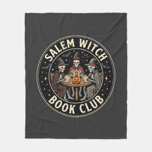 Salem Witch Book Club Halloween Skeleton Design_1 Fleece Blanket