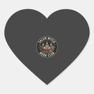 Salem Witch Book Club Halloween Skeleton Design_1 Heart Sticker