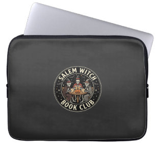 Salem Witch Book Club Halloween Skeleton Design_1 Laptop Sleeve