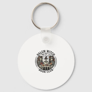 Salem Witch Book Club Vintage Skeleton Halloween S Key Ring