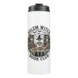 Salem Witch Book Club Vintage Skeleton Halloween S Thermal Tumbler