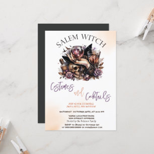 Salem Witch Costumes & Cocktail Halloween Invitation