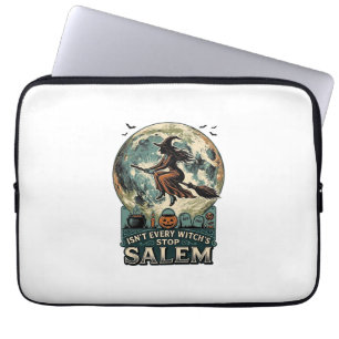 Salem Witch Shirt Vintage Engraving Spooky Humour Laptop Sleeve
