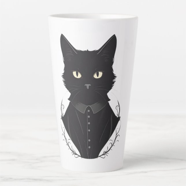 Salem's Enchanted Black Cat Latte Mug (Front)